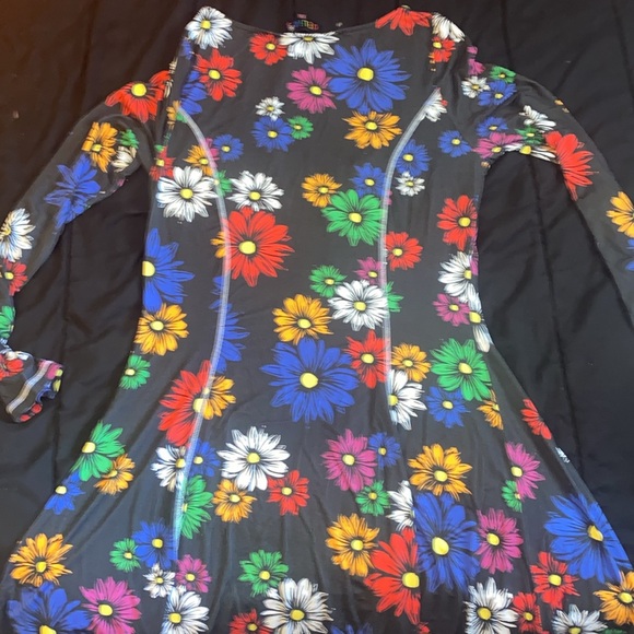 Black long sleeve Dolls kill Delia’s flower power women’s dress with buttons - Picture 4 of 5